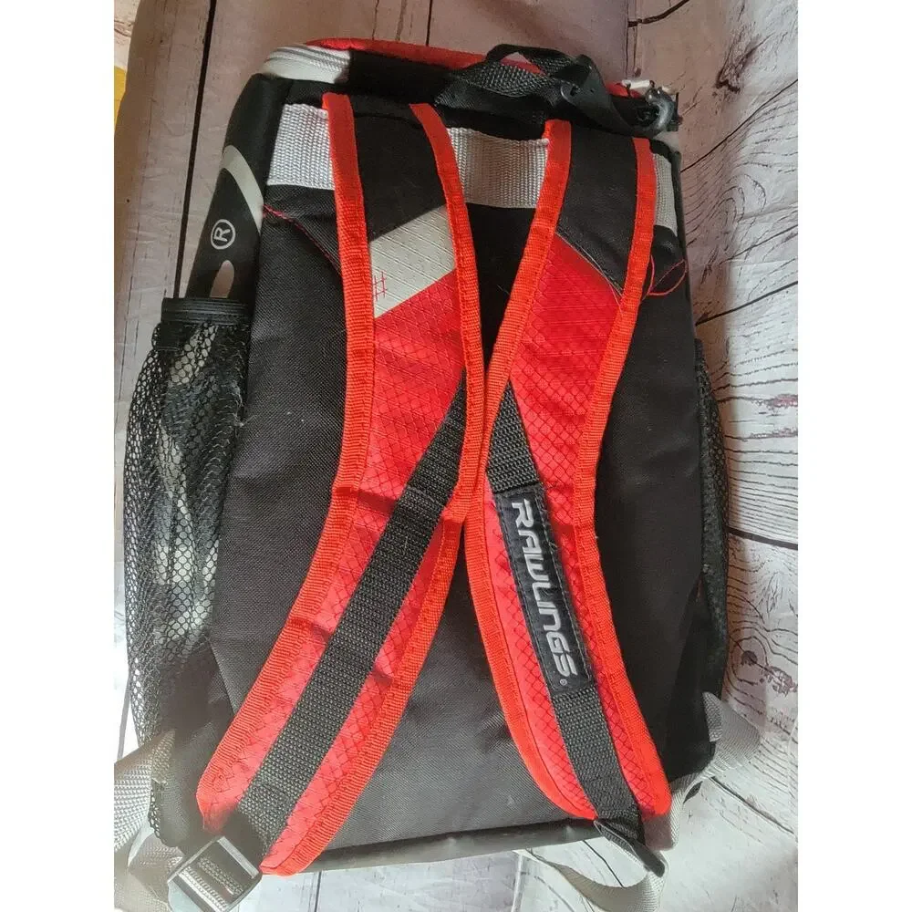 Rawlings R400 Player's Bat Pack Scarlet Red Black Baseball Backpack Read